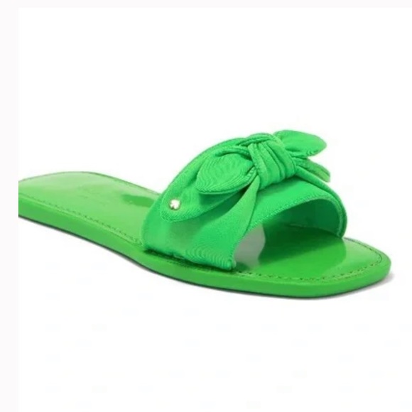 Kate Spade Bikini Slide Sandal green bow size 6 - Picture 1 of 4